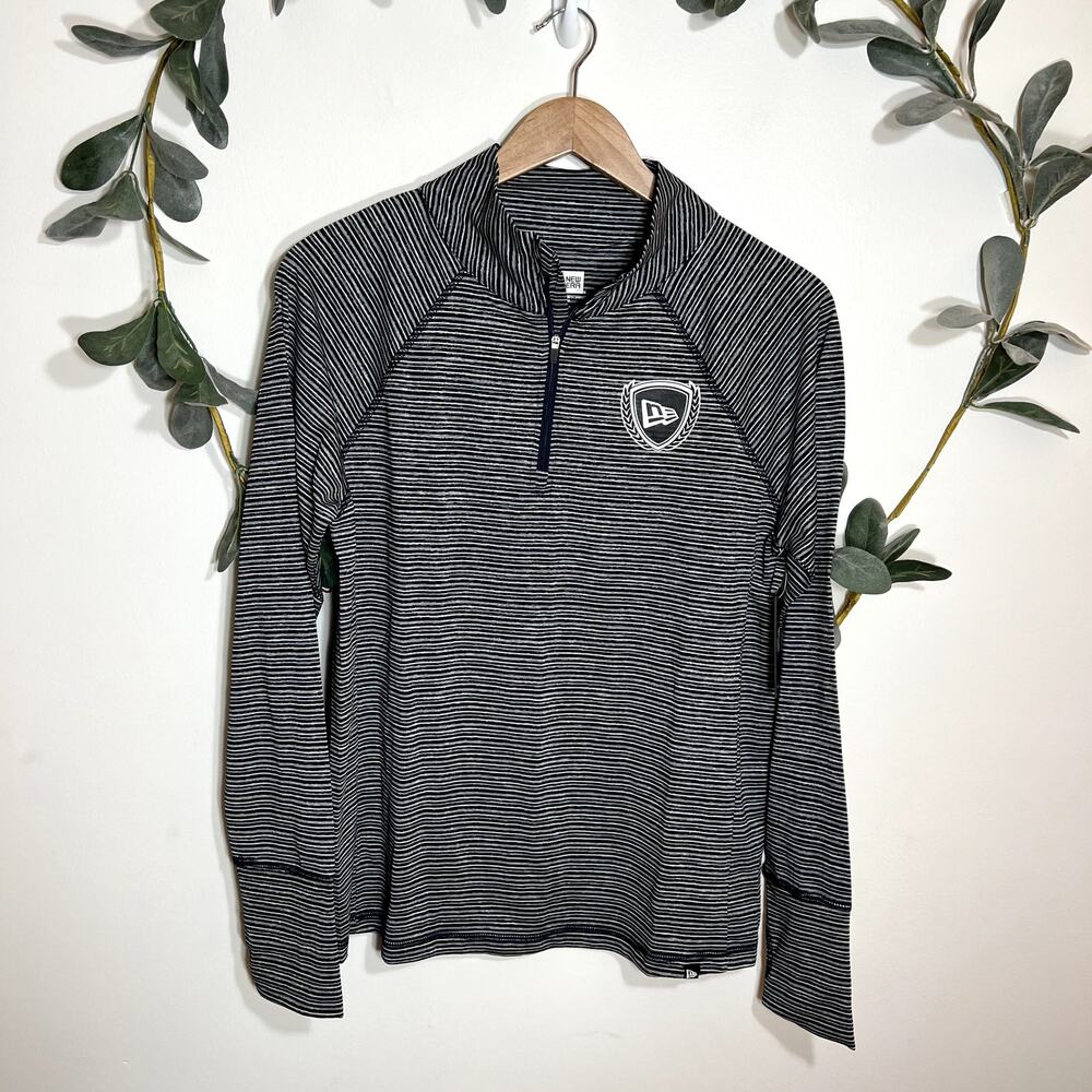 NWT New Era Dark Blue Striped 1/4 Zip Pullover LAST CALL